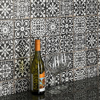Faenza Nero 13" x 13" Ceramic Tile - Per Case of 10 - 12 Sq. Ft. Per Case