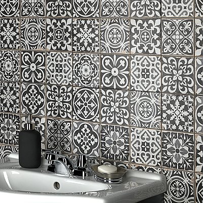 Faenza Nero 13" x 13" Ceramic Tile - Per Case of 10 - 12 Sq. Ft. Per Case