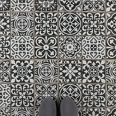 Faenza Nero 13" x 13" Ceramic Tile - Per Case of 10 - 12 Sq. Ft. Per Case