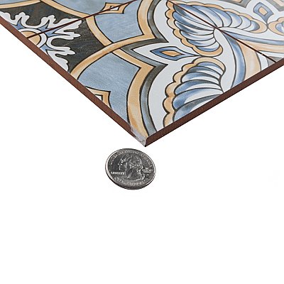 Harmonia Grove Blue  13" x 13" Ceramic Floor & Wall Tile - 10 Tiles Per Case - 12.0 Sq. Ft.