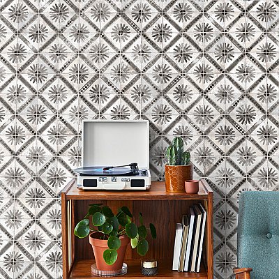 Harmonia Kings Marrakech Black 13" x 13" Ceramic Floor/Wall Tile - 10 Tiles Per Case - 12.0 Sq. Ft.