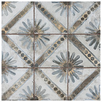 Harmonia Kings Marrakech Blue 13"x13"Ceramic Tile - Sold Per Case of 10 - 12.19 Square Feet