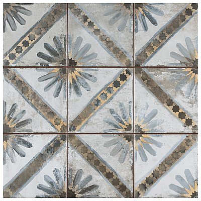 Harmonia Kings Marrakech Blue 13"x13"Ceramic Tile - Sold Per Case of 10 - 12.19 Square Feet