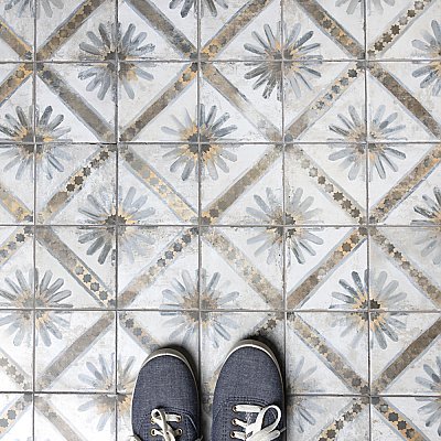 Harmonia Kings Marrakech Blue 13"x13"Ceramic Tile - Sold Per Case of 10 - 12.19 Square Feet