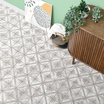 Harmonia Kings Marrakech Grey 13" x 13" Ceramic Floor/Wall Tile - 10 Tiles Per Case - 12.0 Sq. Ft.