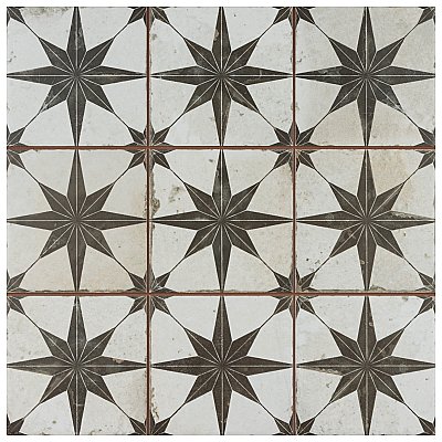 Harmonia Kings Star Nero 13"x13" Ceramic Tile - Sold Per Case of 10 - 12.19 Square Feet