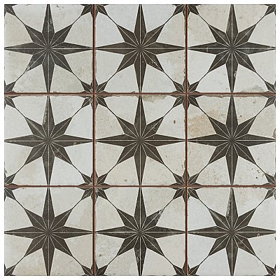 Harmonia Kings Star Nero 13"x13" Ceramic Tile - Sold Per Case of 10 - 12.19 Square Feet