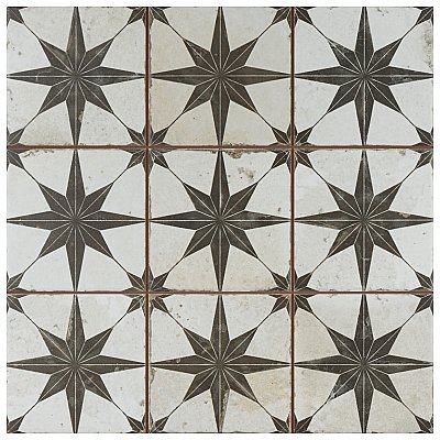 Harmonia Kings Star Nero 13"x13" Ceramic Tile - Sold Per Case of 10 - 12.19 Square Feet