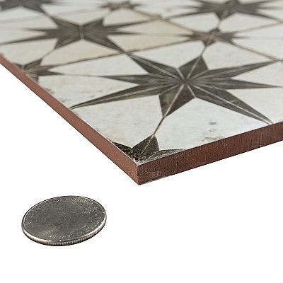 Harmonia Kings Star Nero 13"x13" Ceramic Tile - Sold Per Case of 10 - 12.19 Square Feet
