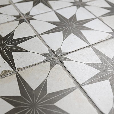 Harmonia Kings Star Nero 13"x13" Ceramic Tile - Sold Per Case of 10 - 12.19 Square Feet