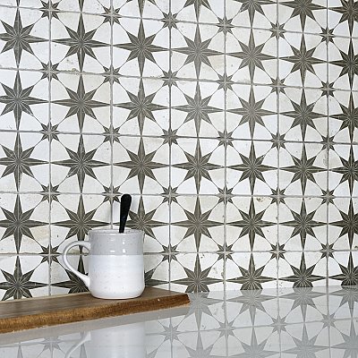 Harmonia Kings Star Nero 13"x13" Ceramic Tile - Sold Per Case of 10 - 12.19 Square Feet