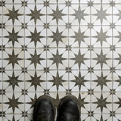 Harmonia Kings Star Nero 13"x13" Ceramic Tile - Sold Per Case of 10 - 12.19 Square Feet