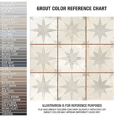 Harmonia Kings Star White 13" x 13" Ceramic Floor/Wall Tile - 10 Tiles Per Case - 12.0 Sq. Ft.