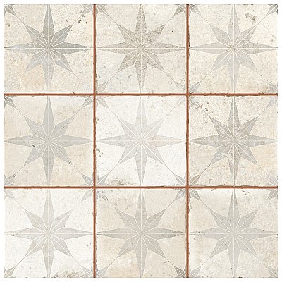 Harmonia Kings Star White 13" x 13" Ceramic Floor/Wall Tile - 10 Tiles Per Case - 12.0 Sq. Ft.