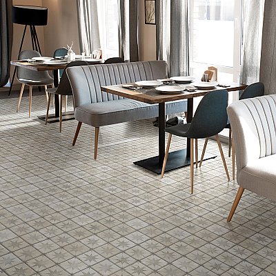Harmonia Kings Star White 13" x 13" Ceramic Floor/Wall Tile - 10 Tiles Per Case - 12.0 Sq. Ft.