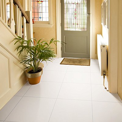 Klavier Matte White 17-7/8" x 17-7/8" Porcelain Floor & Wall Tile - 5 Tiles Per Case - 11.25 Sq. Ft.