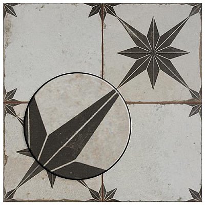 Kings Star Ara Nero 17.63"x17.63" Ceramic Floor and Wall Tile - Per Case of 5 -10.95 Square Feet