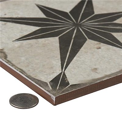 Kings Star Ara Nero 17.63"x17.63" Ceramic Floor and Wall Tile - Per Case of 5 -10.95 Square Feet