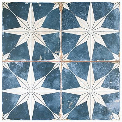 Kings Star Sky Blue and White 17-5/8" x 17-5/8" Ceramic Tile - Sold Per Case of 5 - 11.02 Square Feet Per Case