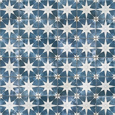 Kings Star Sky Blue and White 17-5/8" x 17-5/8" Ceramic Tile - Sold Per Case of 5 - 11.02 Square Feet Per Case