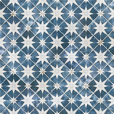 Kings Star Sky Blue and White 17-5/8" x 17-5/8" Ceramic Tile - Sold Per Case of 5 - 11.02 Square Feet Per Case