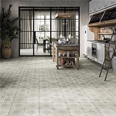 Kings Star White 17-5/8"x17-5/8" Ceramic Floor/Wall Tile - Sold Per Case of 5 - 11.02 Square Feet Per Case