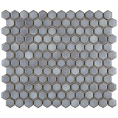 Hudson 1" Hex Grey Eye 11-7/8" x 13-1/4" Porcelain Mosaic Tile - Case of 10 Pieces - 11.2 Square Feet Per Case