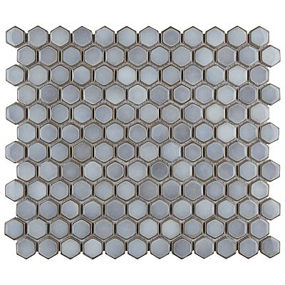 Hudson 1" Hex Grey Eye 11-7/8" x 13-1/4" Porcelain Mosaic Tile - Case of 10 Pieces - 11.2 Square Feet Per Case