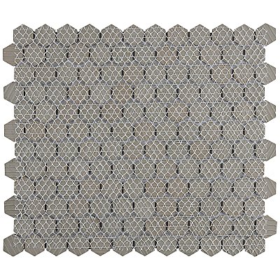 Hudson 1" Hex Glossy Black 11-7/8" x 13-1/4" Porcelain Mosaic Tile - Case of 10 Pieces - 11.2 Square Feet Per Case