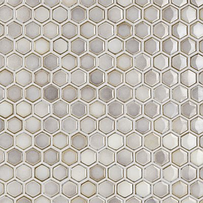 Hudson 1" Hex Dove Grey 11-7/8" x 13-1/4" Porcelain Mosaic Tile -10 Tiles Per Case - 11.2 Sq. Ft.