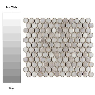 Hudson 1" Hex Dove Grey 11-7/8" x 13-1/4" Porcelain Mosaic Tile -10 Tiles Per Case - 11.2 Sq. Ft.
