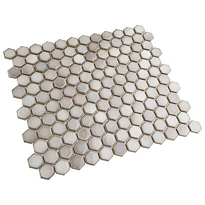 Hudson 1" Hex Dove Grey 11-7/8" x 13-1/4" Porcelain Mosaic Tile -10 Tiles Per Case - 11.2 Sq. Ft.