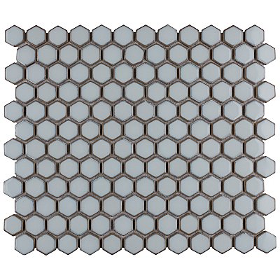Hudson 1" Hex Silk White 11-7/8" x 13-1/4" Porcelain Mosaic Tile - Case of 10 Pieces - 11.2 Square Feet Per Case