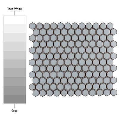 Hudson 1" Hex Silk White 11-7/8" x 13-1/4" Porcelain Mosaic Tile - Case of 10 Pieces - 11.2 Square Feet Per Case