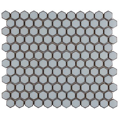 Hudson 1" Hex Silk White 11-7/8" x 13-1/4" Porcelain Mosaic Tile - Case of 10 Pieces - 11.2 Square Feet Per Case