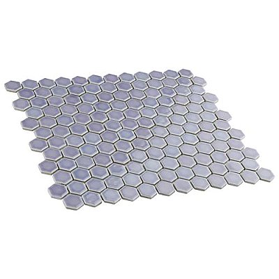 Hudson 1" Hex Lavender 11-7/8" x 13-1/4" Porcelain Mosaic Tile - Case of 10 Pieces - 11.2 Square Feet Per Case