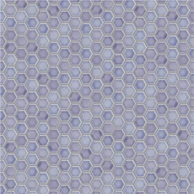 Hudson 1" Hex Lavender 11-7/8" x 13-1/4" Porcelain Mosaic Tile - Case of 10 Pieces - 11.2 Square Feet Per Case