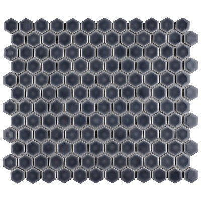 Hudson 1" Hex Storm Grey 11-7/8" x 13-1/4" Porcelain Mosaic Tile - Case of 10 Pieces - 11.2 Square Feet Per Case