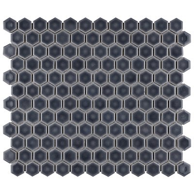 Hudson 1" Hex Storm Grey 11-7/8" x 13-1/4" Porcelain Mosaic Tile - Case of 10 Pieces - 11.2 Square Feet Per Case