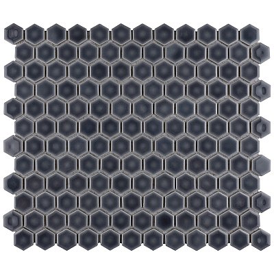 Hudson 1" Hex Storm Grey 11-7/8" x 13-1/4" Porcelain Mosaic Tile - Case of 10 Pieces - 11.2 Square Feet Per Case