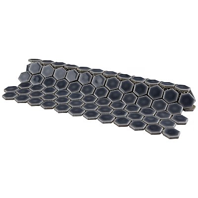 Hudson 1" Hex Storm Grey 11-7/8" x 13-1/4" Porcelain Mosaic Tile - Case of 10 Pieces - 11.2 Square Feet Per Case
