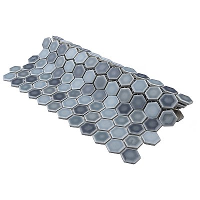 Hudson 1" Hex Stillwater 11-7/8" x 13-1/4" Porcelain Mosaic Tile - 10 Tiles Per Case - 11.2 Sq. Ft.
