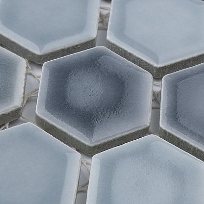 Hudson 1" Hex Stillwater 11-7/8" x 13-1/4" Porcelain Mosaic Tile - 10 Tiles Per Case - 11.2 Sq. Ft.