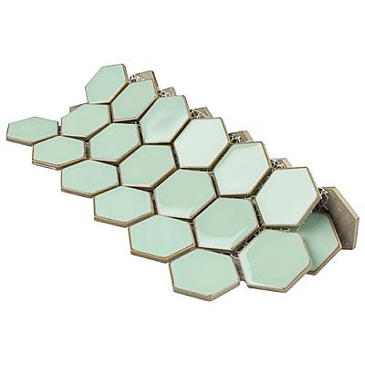 Hudson Due 2" Hex Light Green 10-7/8" x 12-5/8" Porcelain Mosaic Tile -10 Sheets Per Case -9.7 Sq. Ft.
