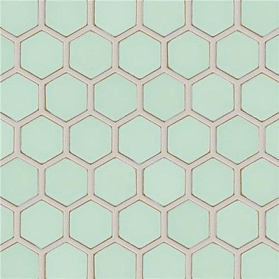 Hudson Due 2" Hex Light Green 10-7/8" x 12-5/8" Porcelain Mosaic Tile -10 Sheets Per Case -9.7 Sq. Ft.