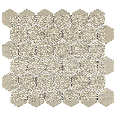 Hudson Due 2" Hex Light Green 10-7/8" x 12-5/8" Porcelain Mosaic Tile -10 Sheets Per Case -9.7 Sq. Ft.