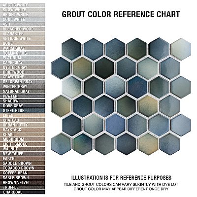 Hudson Due 2" Hex Atlantis 10-7/8" x 12-5/8" Porcelain Mosaic Tile -10 Sheets Per Case -9.7 Sq. Ft.