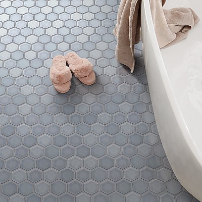 Hudson Due 2" Hex Slate 10-7/8" x 12-5/8" Porcelain Mosaic Tile - 10 Tiles Per Case - 10.0 Sq. Ft.