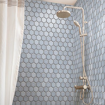 Hudson Due 2" Hex Slate 10-7/8" x 12-5/8" Porcelain Mosaic Tile - 10 Tiles Per Case - 10.0 Sq. Ft.