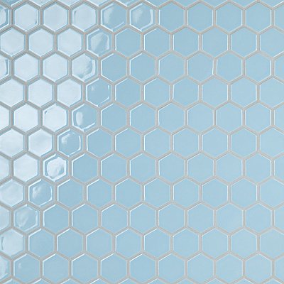 Hudson Due 2" Hex Cashmere Blue 10-7/8" x 12-5/8" Porcelain Mosaic Tile -10 Sheets Per Case -9.7 Sq. Ft.